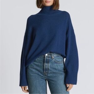Everlane Blue Cashmere Turtleneck Sweater